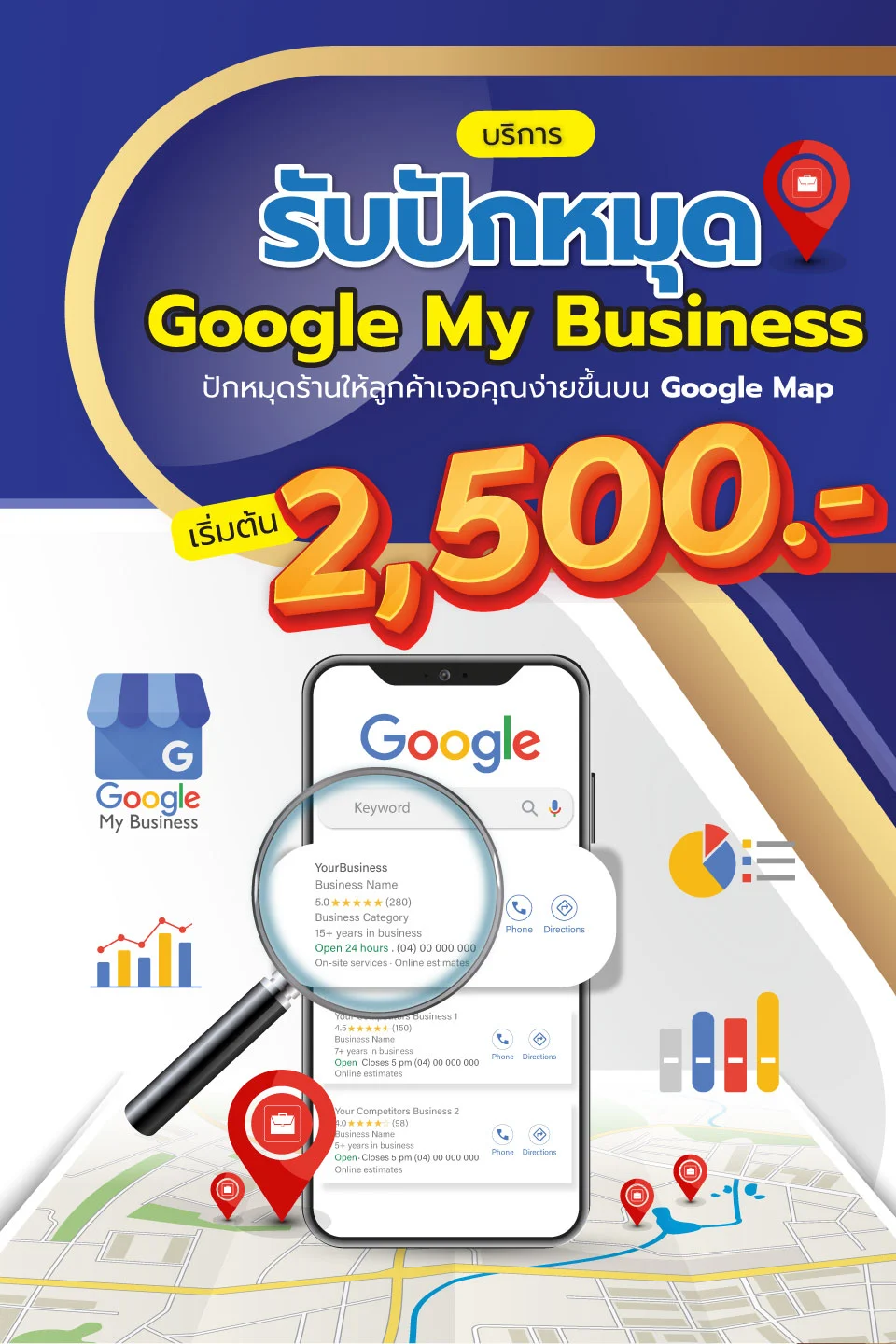 ปักหมุดร้านค้าบน Google Maps ครบทุกขั้นตอน เริ่มต้น 2,500 บาท | MeWeb